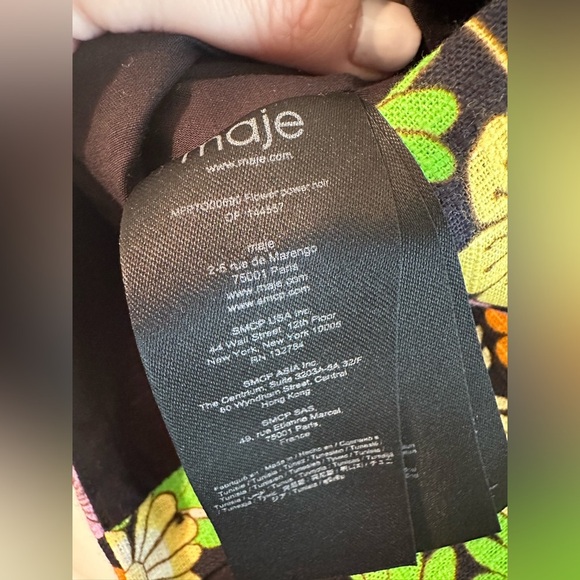 NWT MAJE Flower Power 100% Cotton Crop Button Tank Adjustable Strap Hippie Peace - Picture 9 of 12